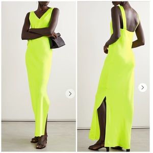 Helmut Lang neon yellow maxi slip dress